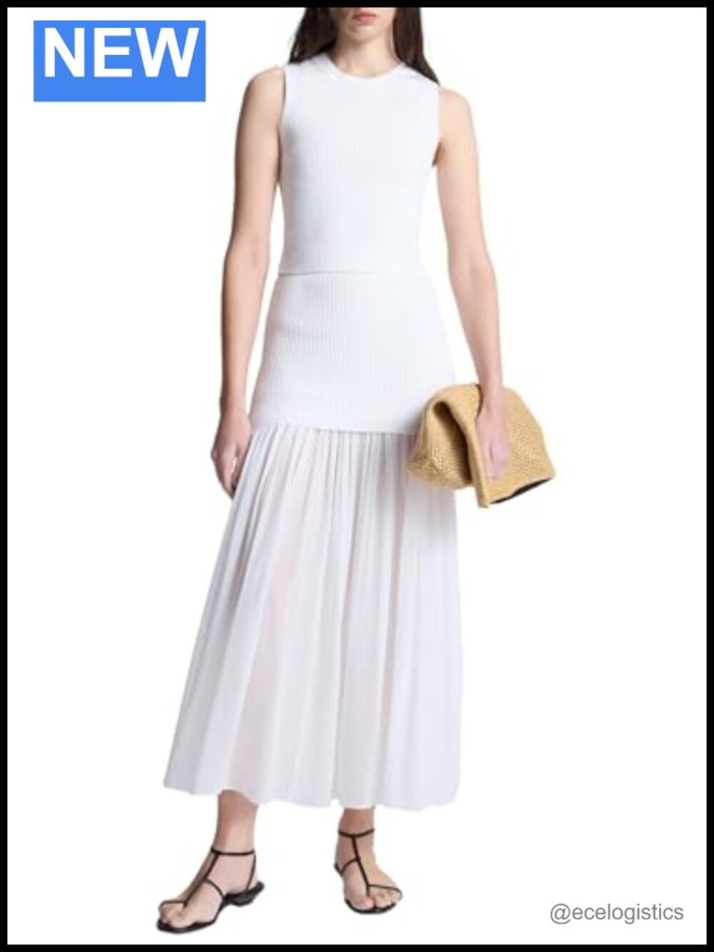 Fitted Midi Skirt with Chiffon Pleating for Work